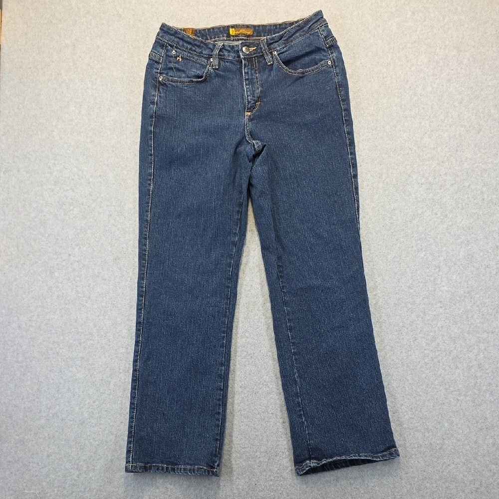 Aura Stretch Denim Jeans Women’s Size 10 Short Dark Wash Straight Leg